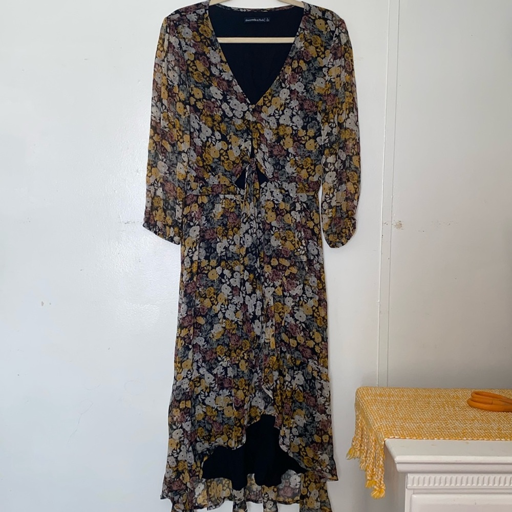 Abercrombie & Fitch Brown Black Wrap Sundress